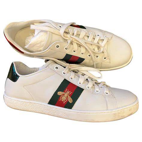 gucci bee trainers womens white|Gucci star and bee boots.